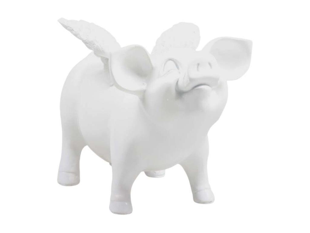 Hucha con alas en resina 14 x 25 x 15 cm