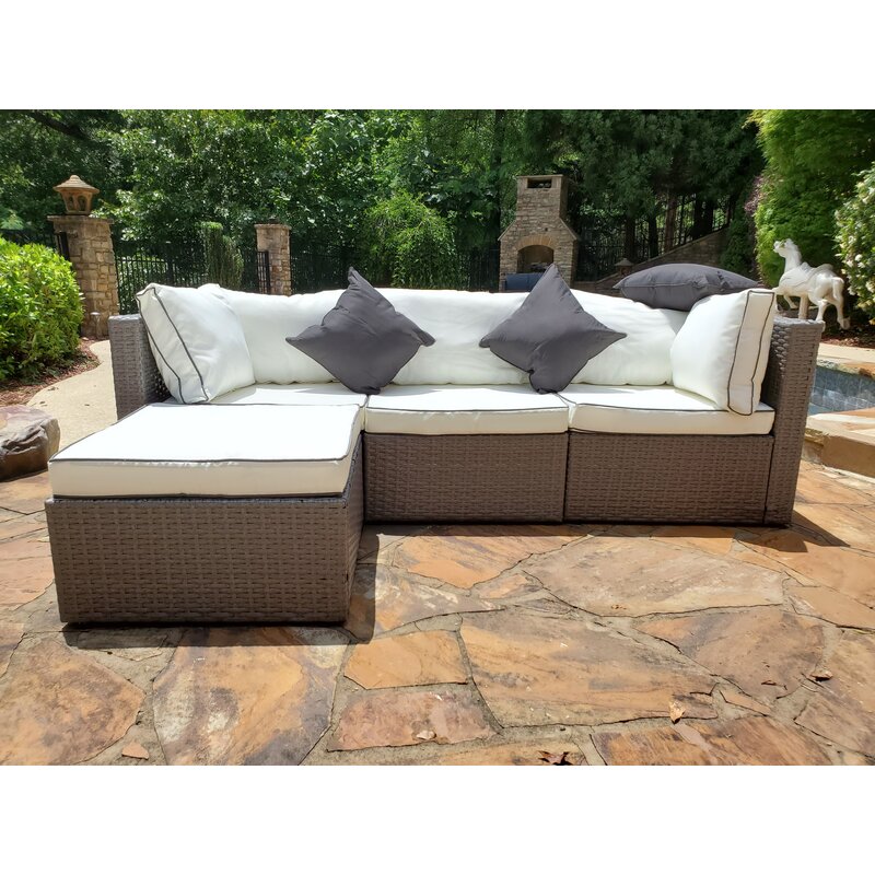 Burruss 83.5'' Wide Outdoor Reversible Patio Sectional with Cushions