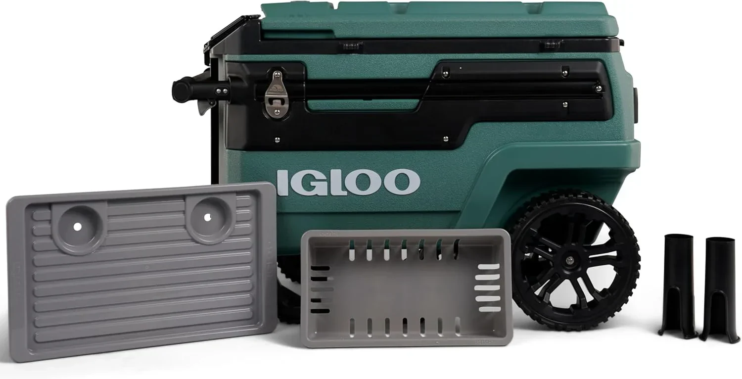 70Qt Wheeled Cooler Insulated Hard Shell Ice Chest