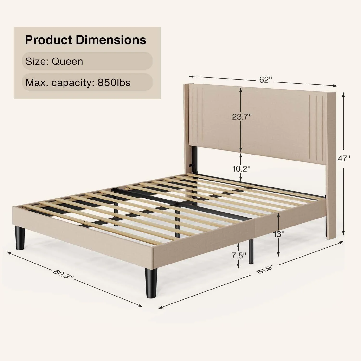 Bedroom Furniture Set - Includes Queen Bed Frame, 4-Drawer Dresser Set of 2 & 3 Seat Futon Sofa - Modern Storage Solution for Stylish Home Decor - Image 3