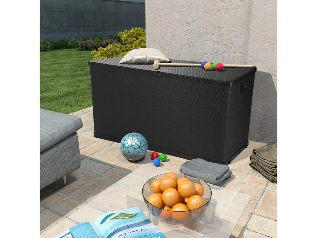 Caja de almacenamiento de jardín antracita ratán pp 120x56x63cm aed1593599