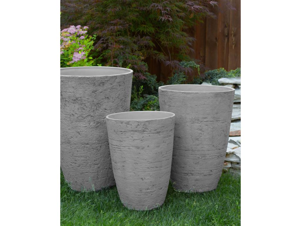 Maceta de mezcla de piedra gris ⌀ 35 cm CAMIA