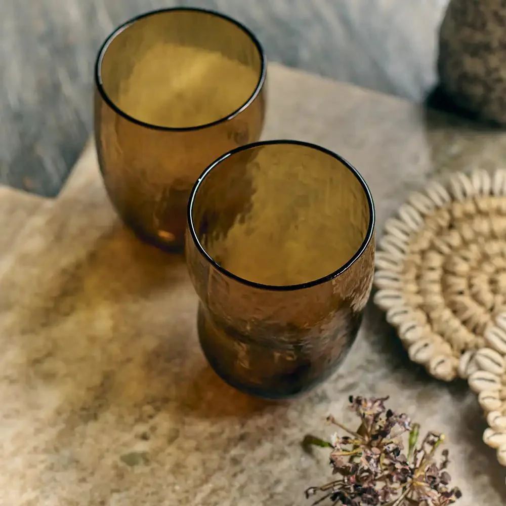 Odessa Tumbler Glass, Amber