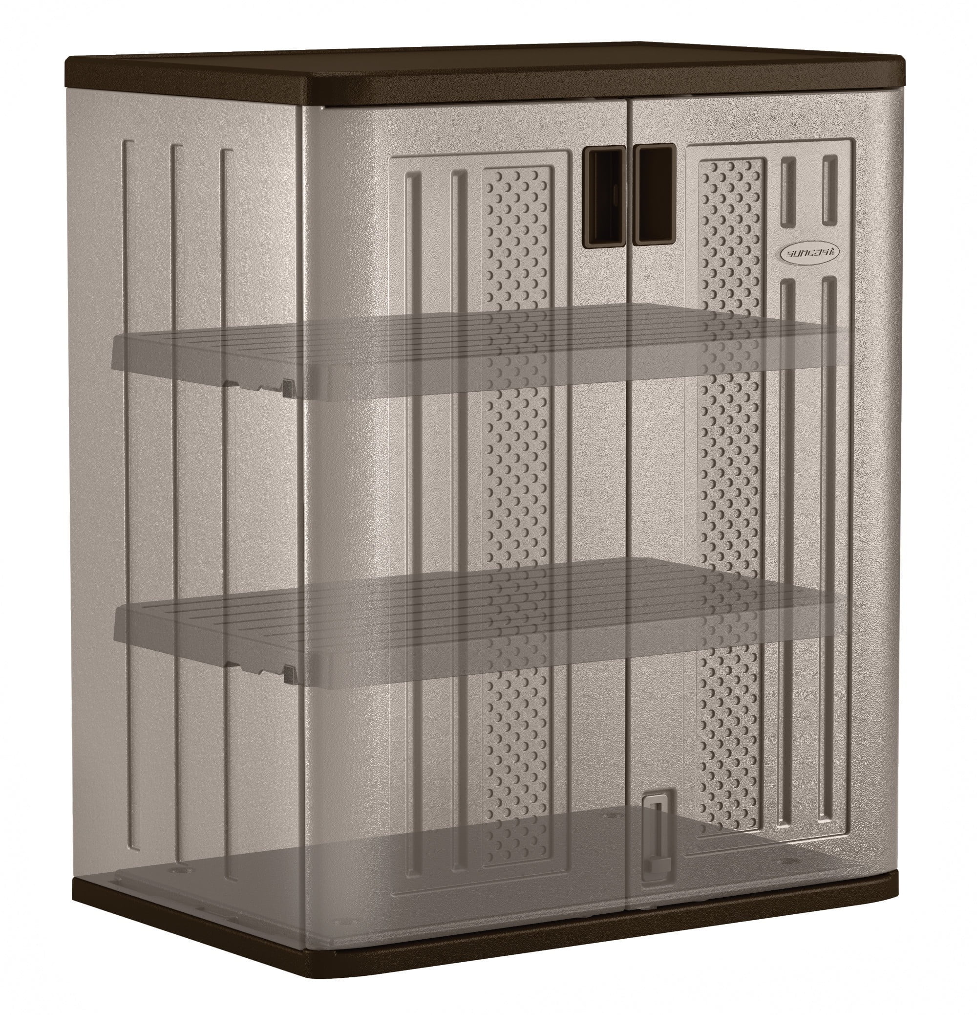 Suncast 2-Shelf Resin Base Cabinet, Platinum Metallic - Image 10