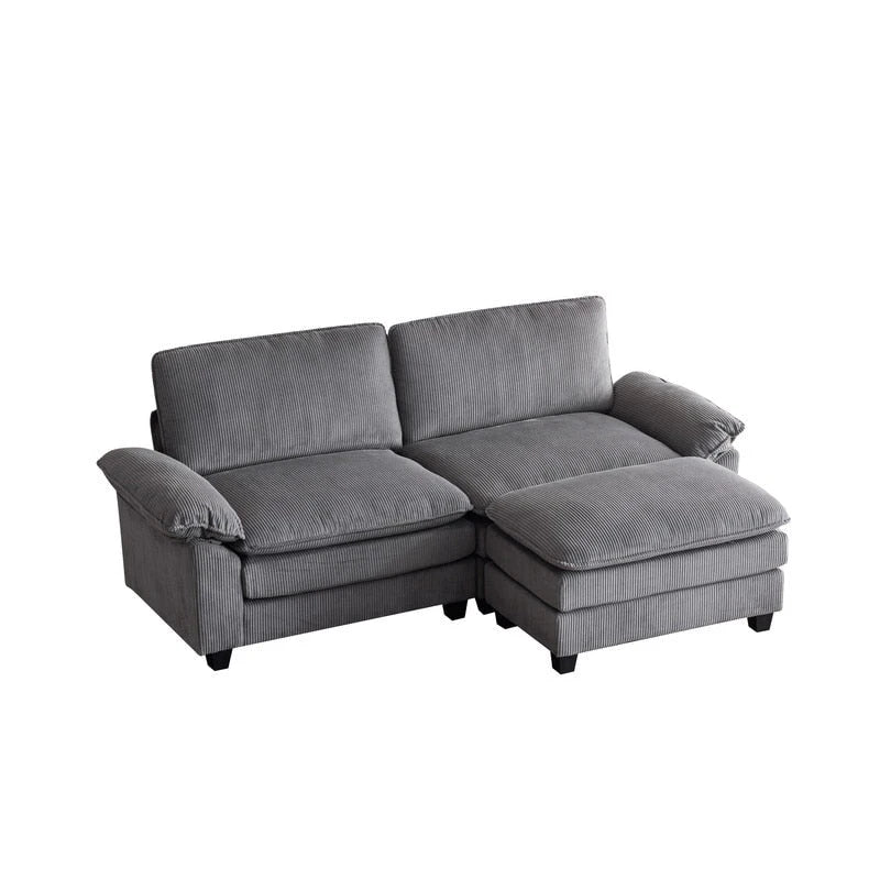 Chenille Two-Seater Sofa with Footstool - 2+1 Indoor Double Bag, Dimensions: 217*141*85