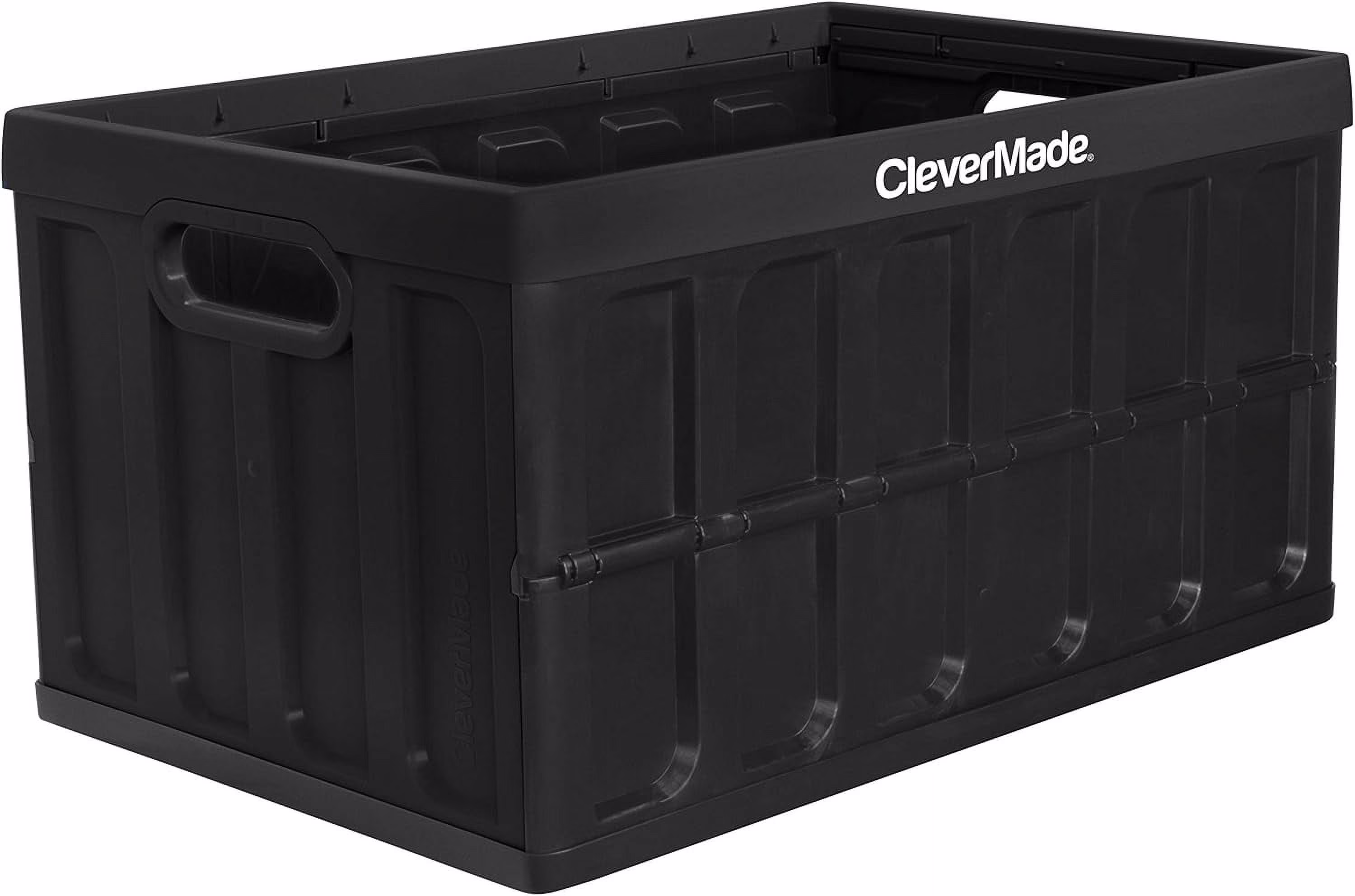 CleverMade 3 Pack Stackable Collapsible Storage Bin with Lids - 16 Gal Ocean - Image 3