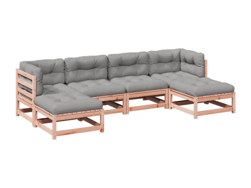 Homepleno Set de sofás jardín 6 pzas con cojines Homepleno Marrón 71948gseh