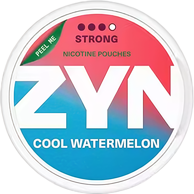 ZYN Cool Watermelon 11mg nicotine pouches — Slim Moist can with 20 strong watermelon-ice pouches