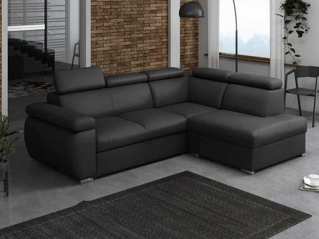 Sofá rinconero Mobtrendy 161 Gris Función de descanso Caja de ropa de cama 260x200cm 61078ecdd