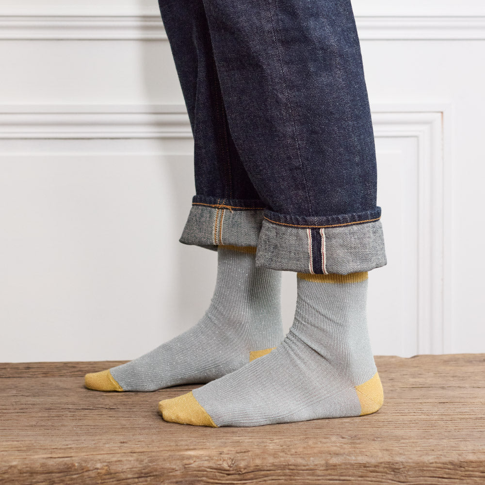 Merci - Chaussettes Lulu - Ciel & Jaune