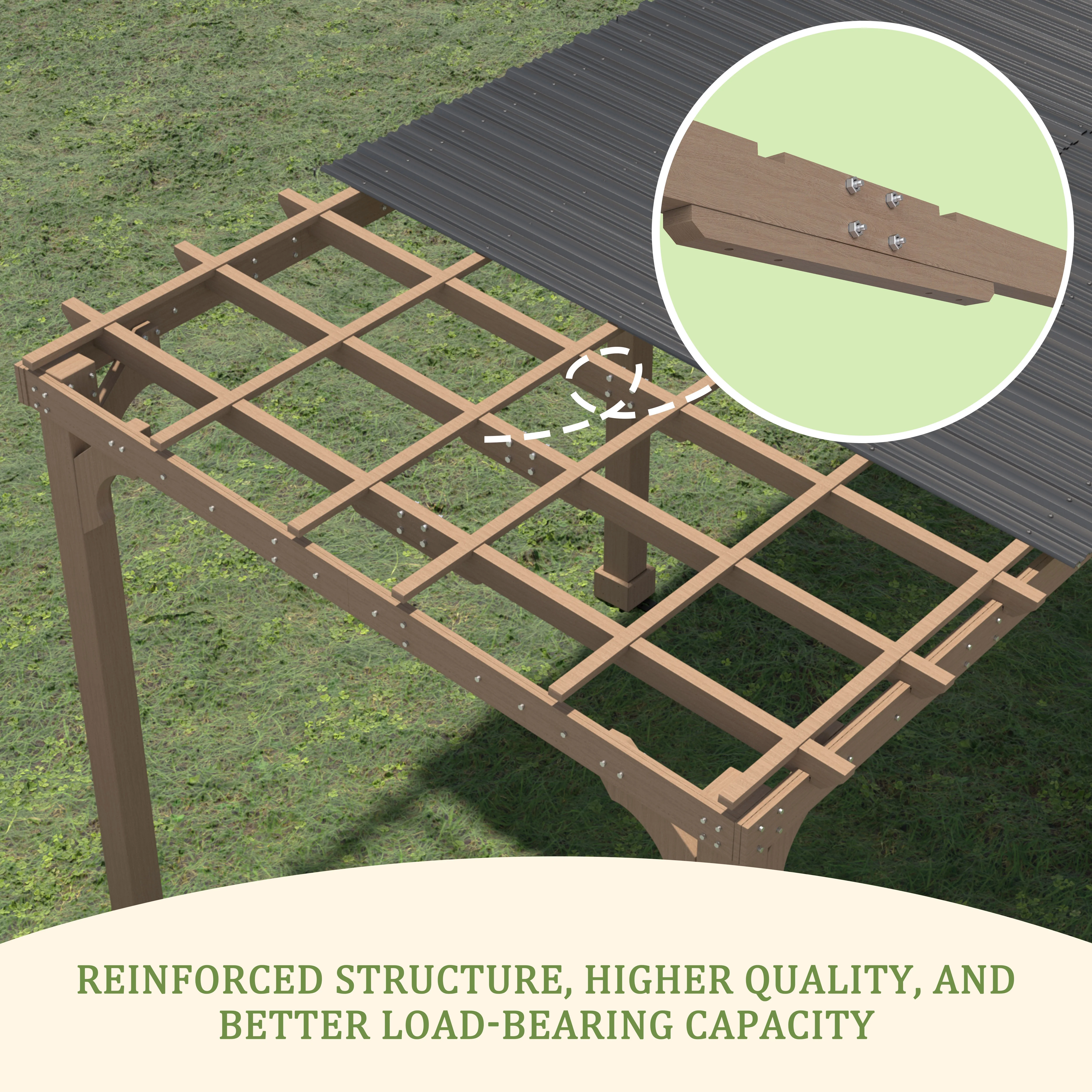 VEIKOUS 8' x 5' Outdoor Hardtop Gazebo, BBQ Grill Gazebo w/ Workstation Shelves for Lawn, Garden, Deck - Image 16
