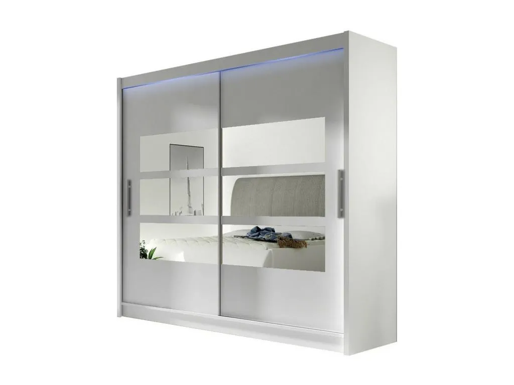 Armario Casahandy modelo 101 en blanco 215x180x58 cm con puertas correderas de gran capacidad