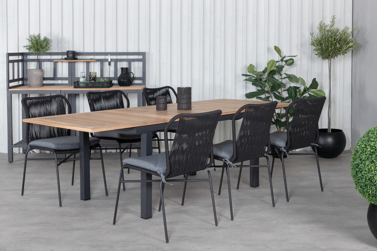 Rebellenclub Castor Tuintafel - 152 x 90Ê cm - Zwart