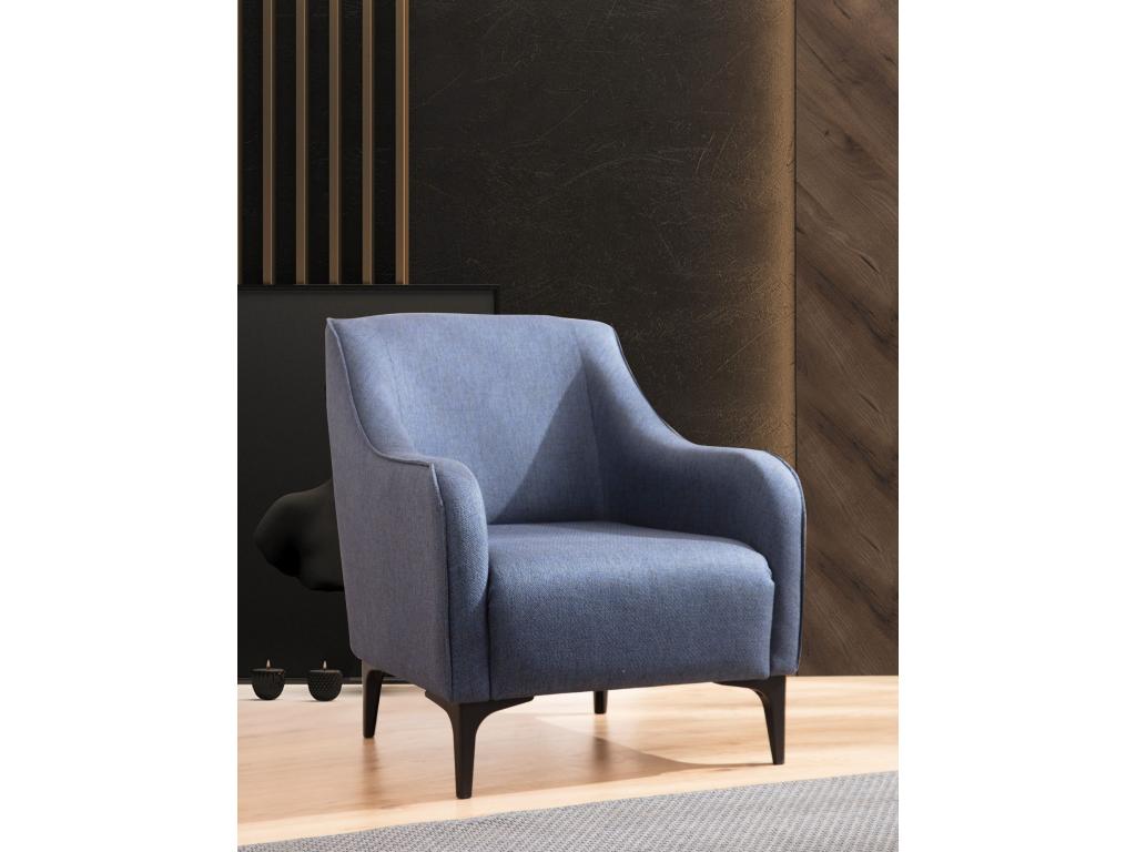 Sillón Nestleano 203 - Azul - 87x94x77cm - Tapiz - Patas Plástico