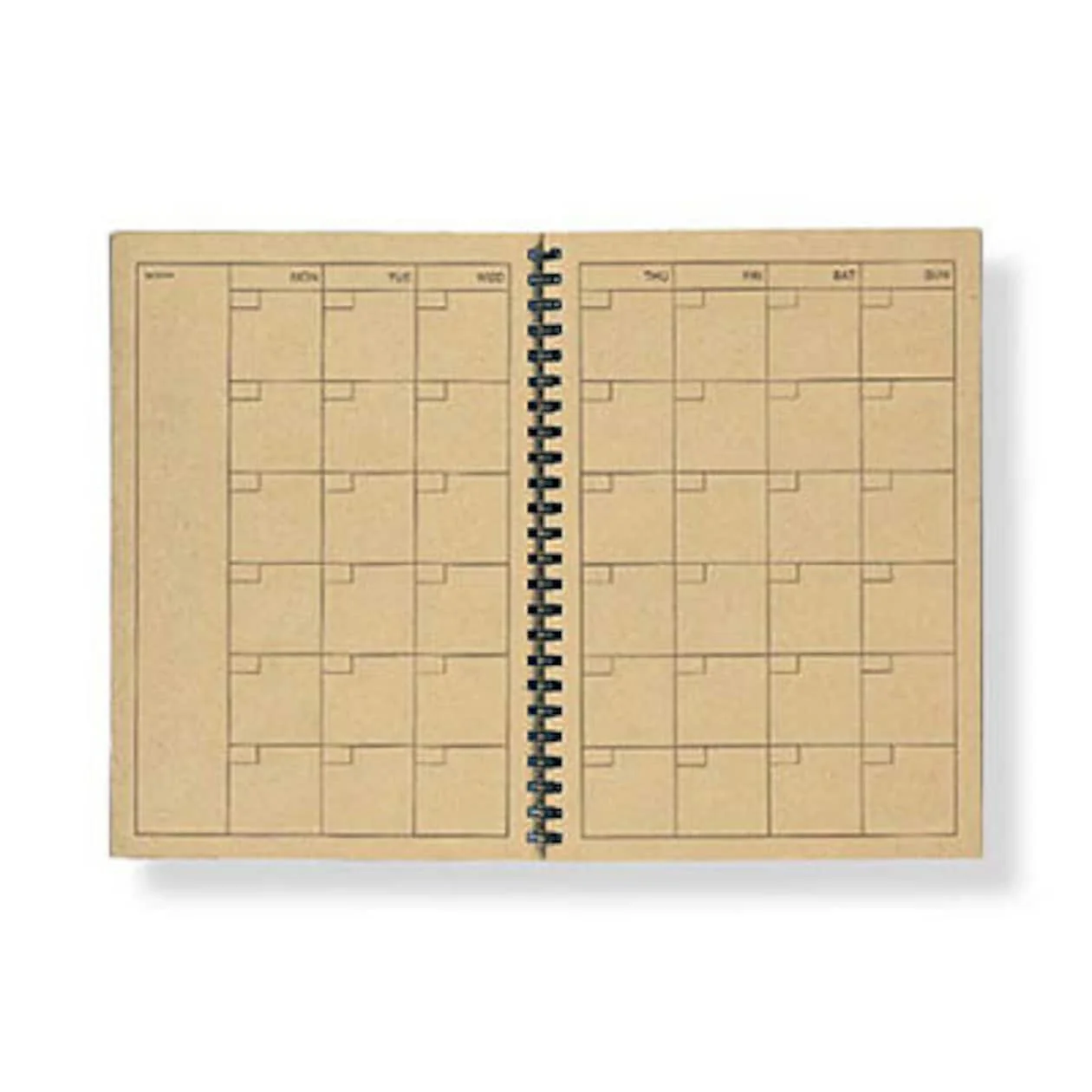 Kraft Paper Monthly Schedule Ring Notebook - A5 Undated