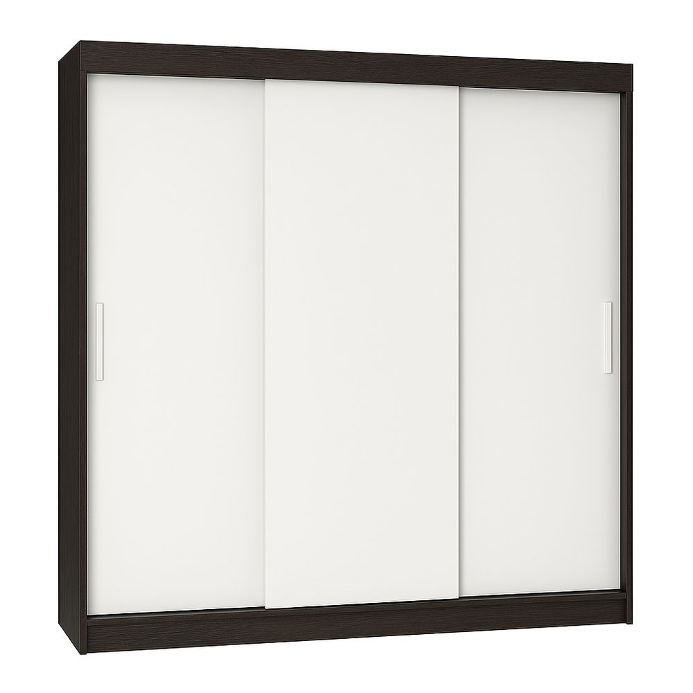 Armario deslizante moderno de 3 puertas,elegante y funcional,estructura de madera,color negro y blanco