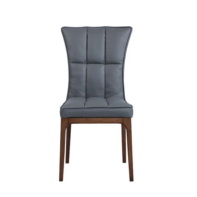 Set of 2 Contemporary Tufted Side Chairs with Sturdy Solid Wood Frame
