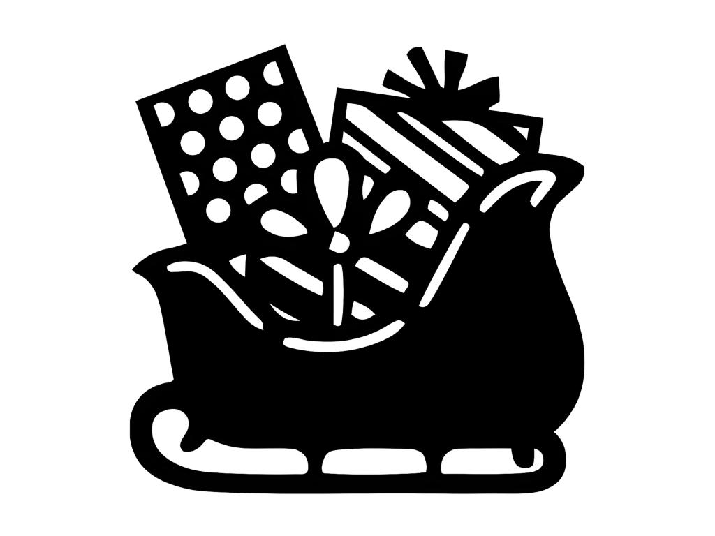 Decoración de Metal Trineo 10, Negro, 61x1,5x60 cm, Lujodec