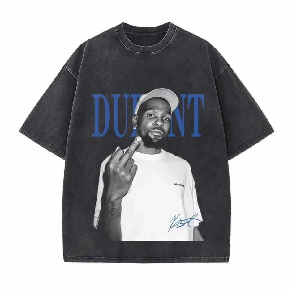 Rebellious Gesture of NBA Superstar Printed Unisex Washed T-Shirt
