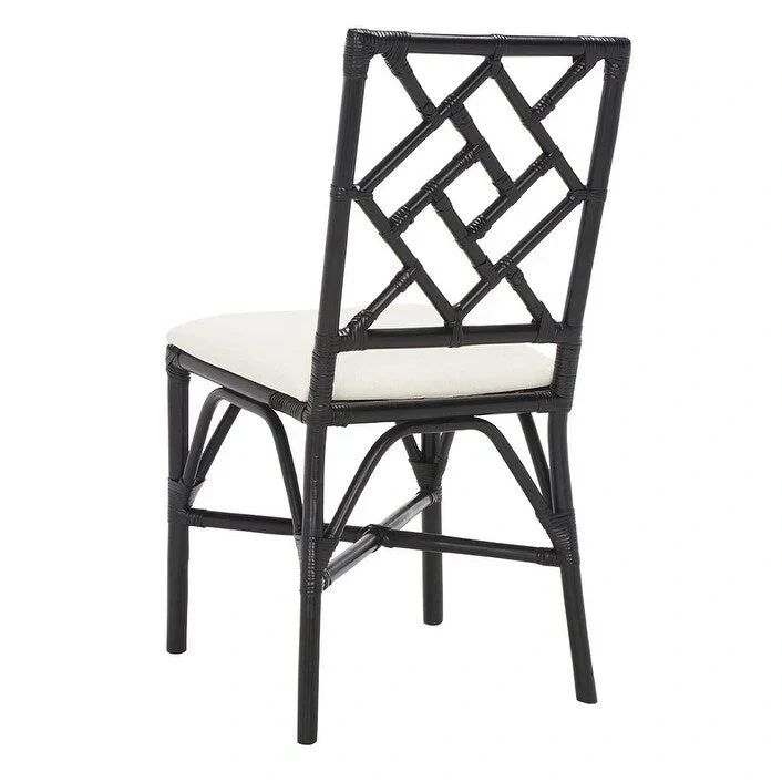 Set of 2 SAFAVIEH Maye Rattan Accent Chairs with Cushions - Dimensions: 18.5" W x 20.9" L x 35.8" H