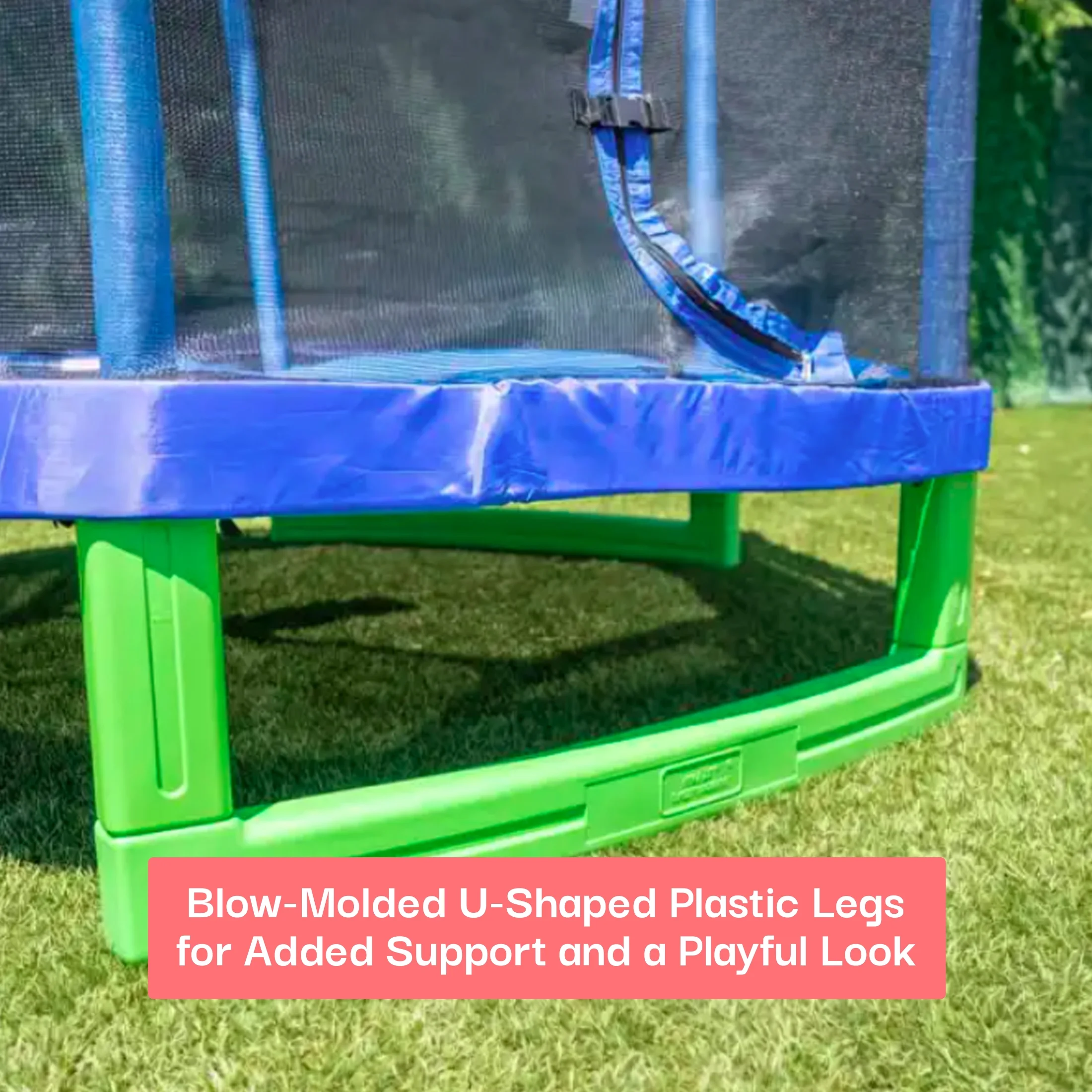 Sportspower 7' My 1st Trampoline for Kids 3-10 with Safety Enclosure Blue and Green - Image 8