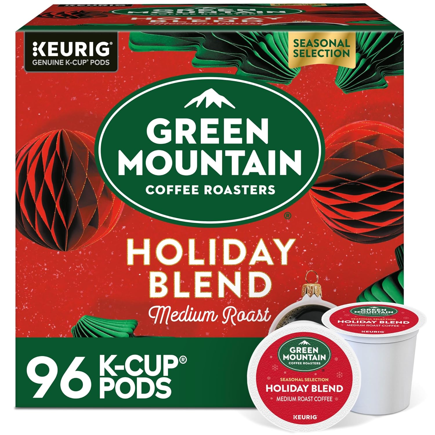 Green Mountain Coffee Roasters Holiday Blend. Keurig Single Serve K-Cup Pods. 96 Count