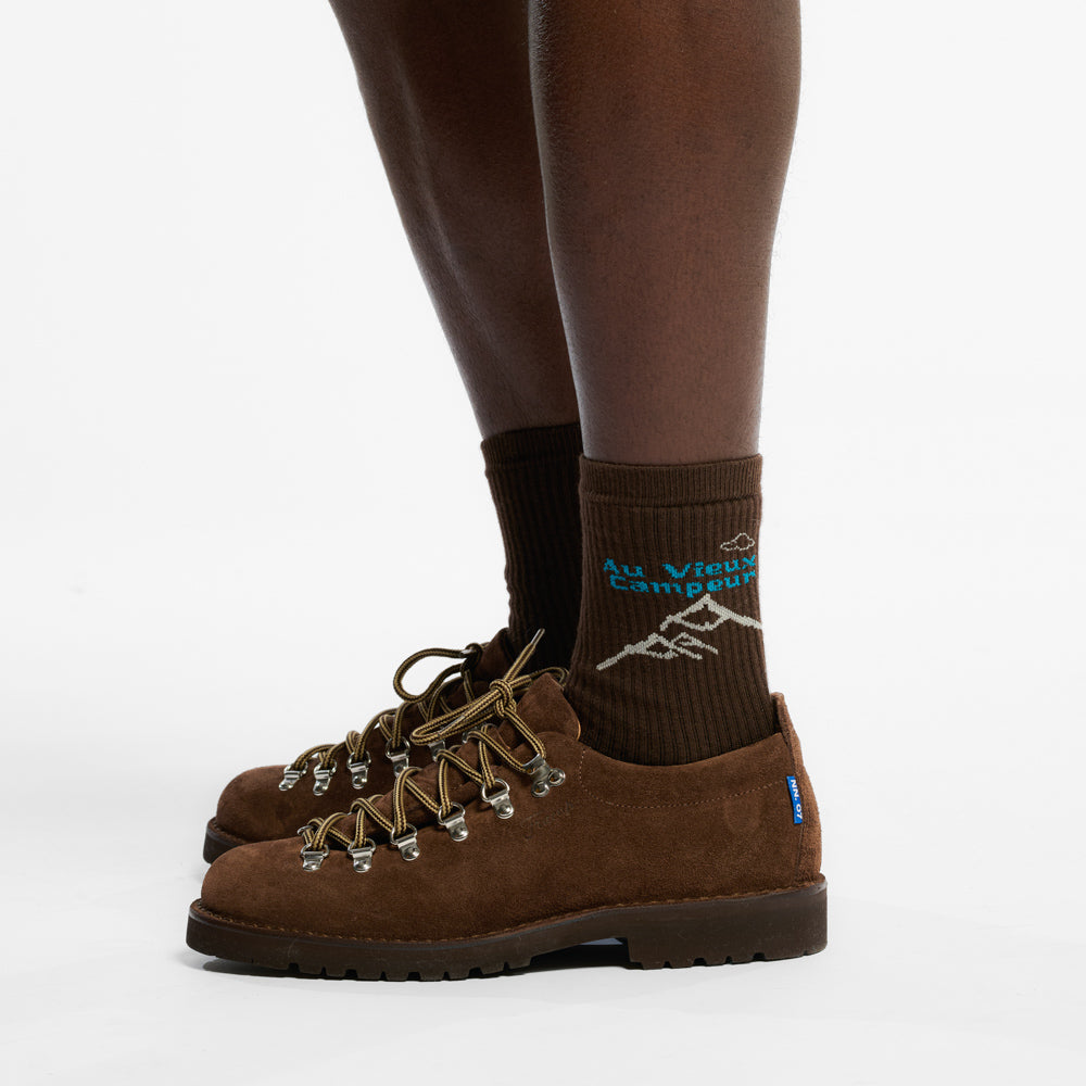 Au Vieux Campeur - Chaussettes Chaine Montagnes - Chocolat