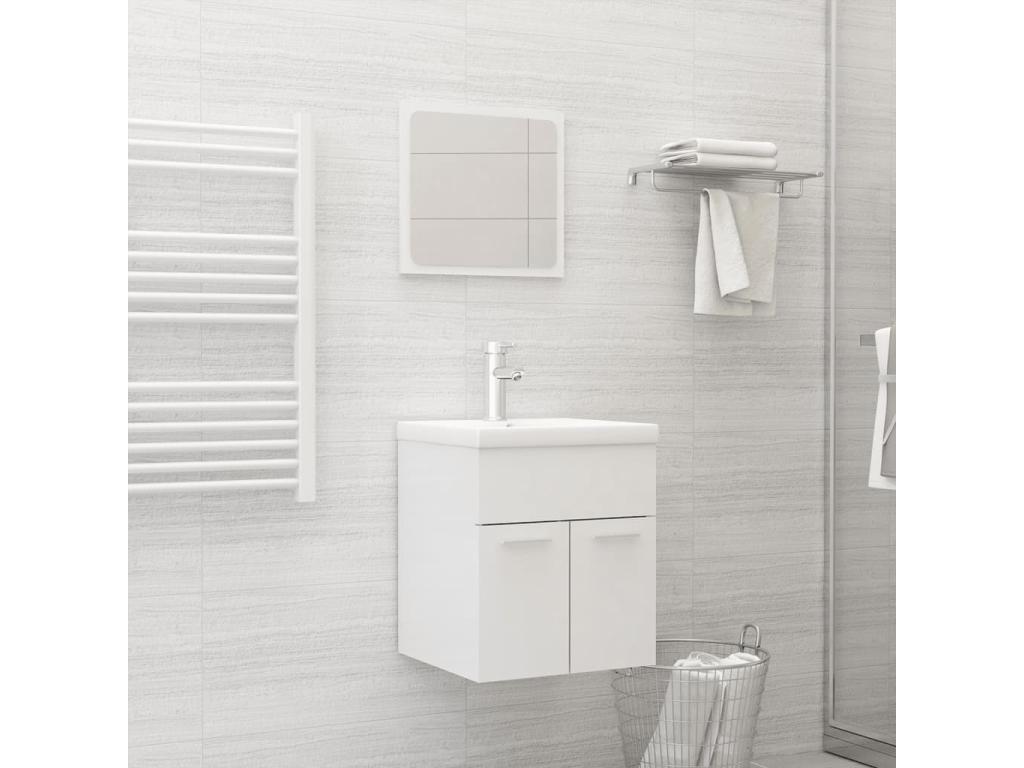 Conjunto de muebles de baño Aglomerado blanco brillo