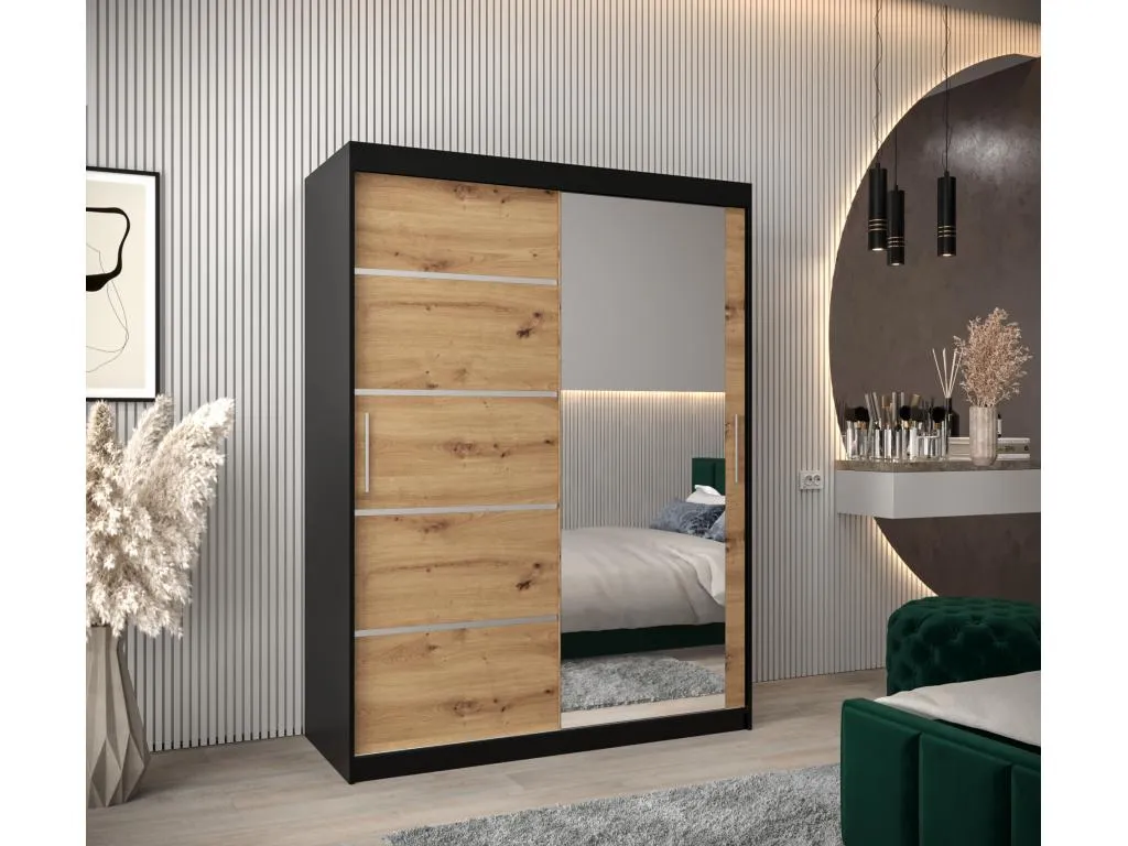 ARMARIO Luxmbls 2 DE PUERTAS CORREDERAS 200/150/62 2 puertas (negro/artisan) 52493JHOQ