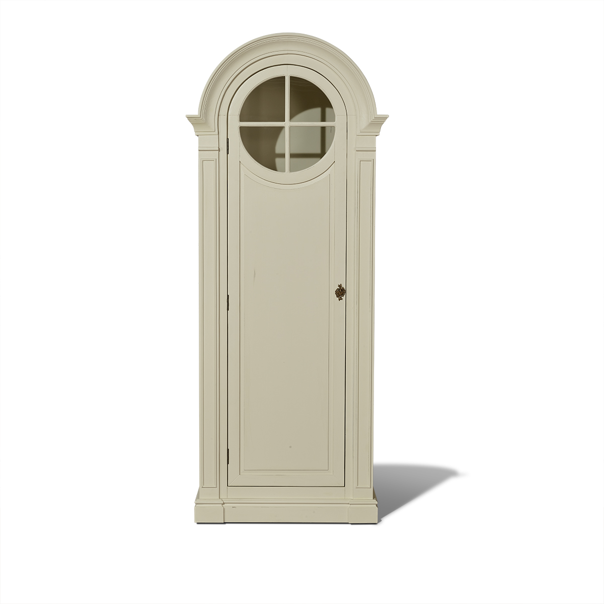 Armario de tocador con 1 puerta, acabado shabby chic blanco marfil rm8863c4