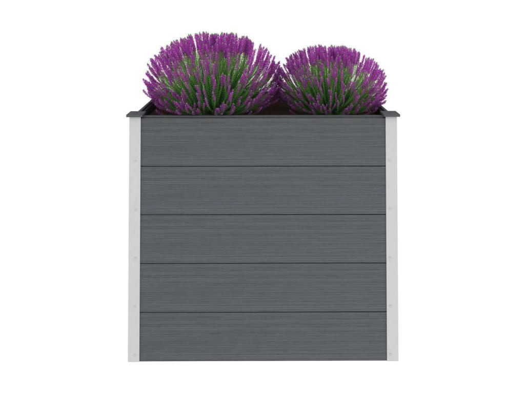 Arriate de WPC gris 100x50x91 cm