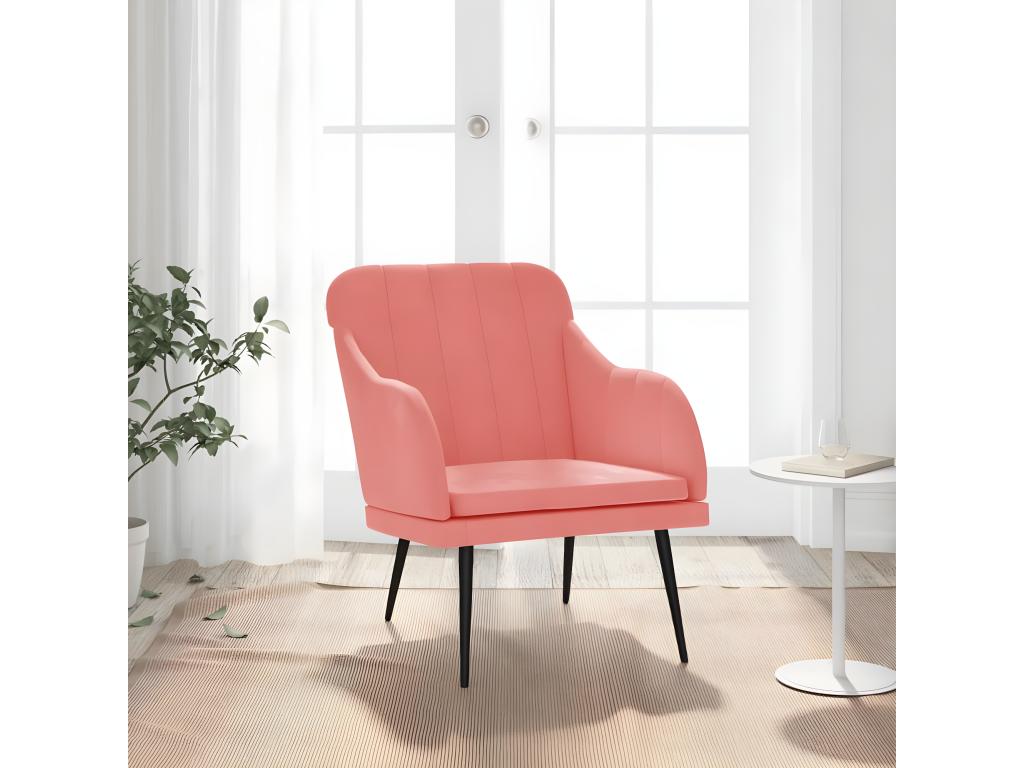 Sillón rosa 63x76x80 cm Terciopelo