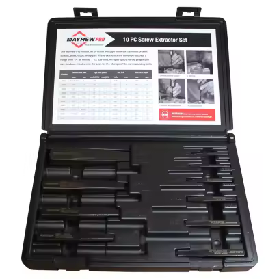 Mayhew Tools 37345 10-Piece Screw & Pipe Extractor Set