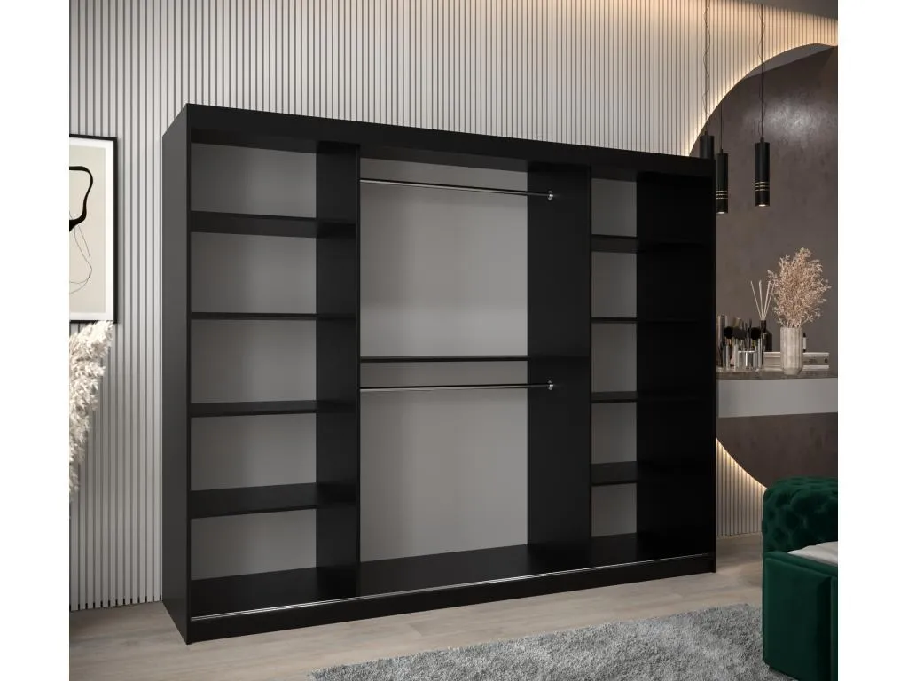 Armario Jmmhogar 1 de puertas correderas 200/250/62 3 puertas (negro/negro)