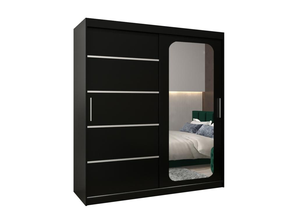 ARMARIO PROMO V2 DE PUERTAS CORREDERAS 200/180/62 2 puertas (negro/negro)