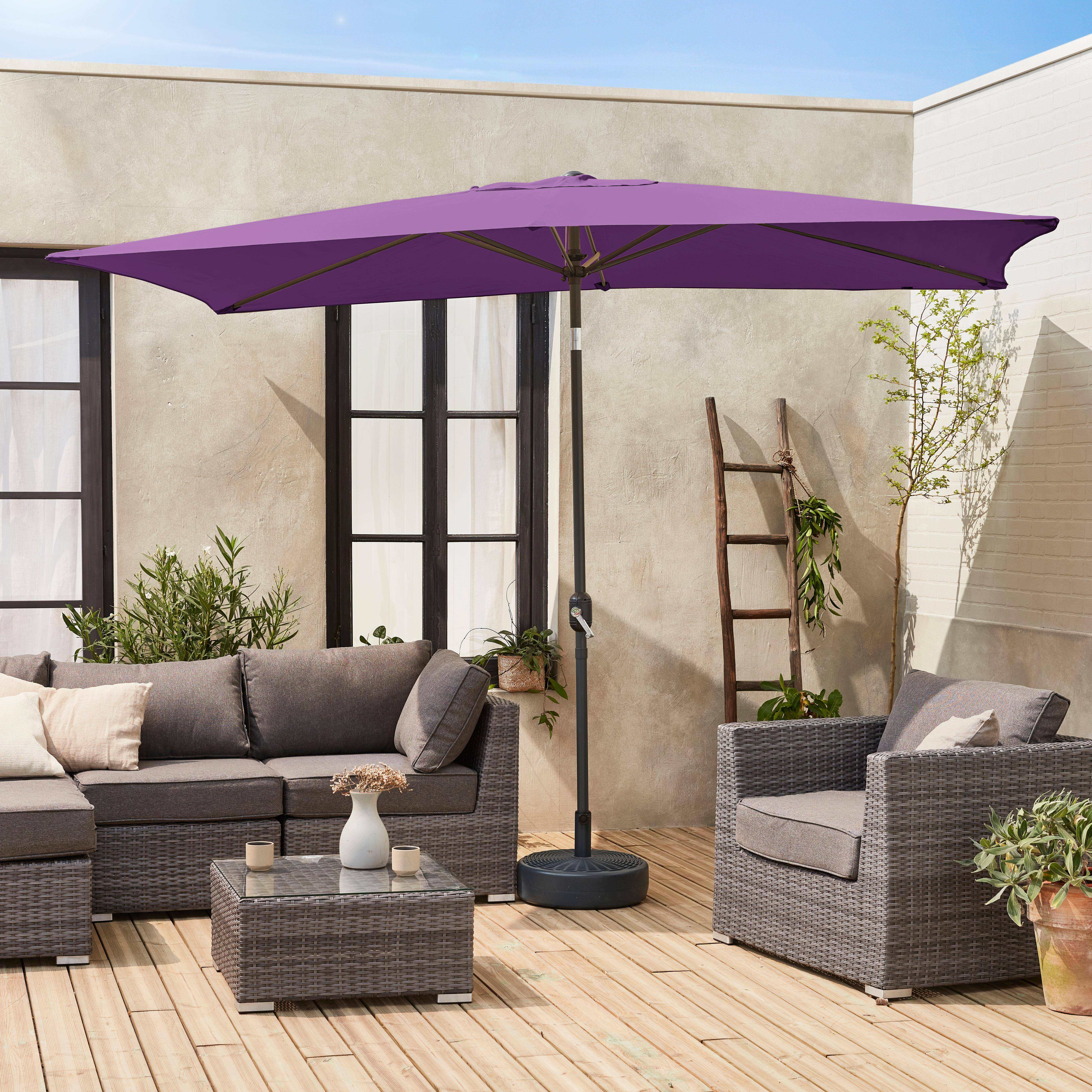 Touquet - Parasol rectangular poste efecto madera, 2x3m