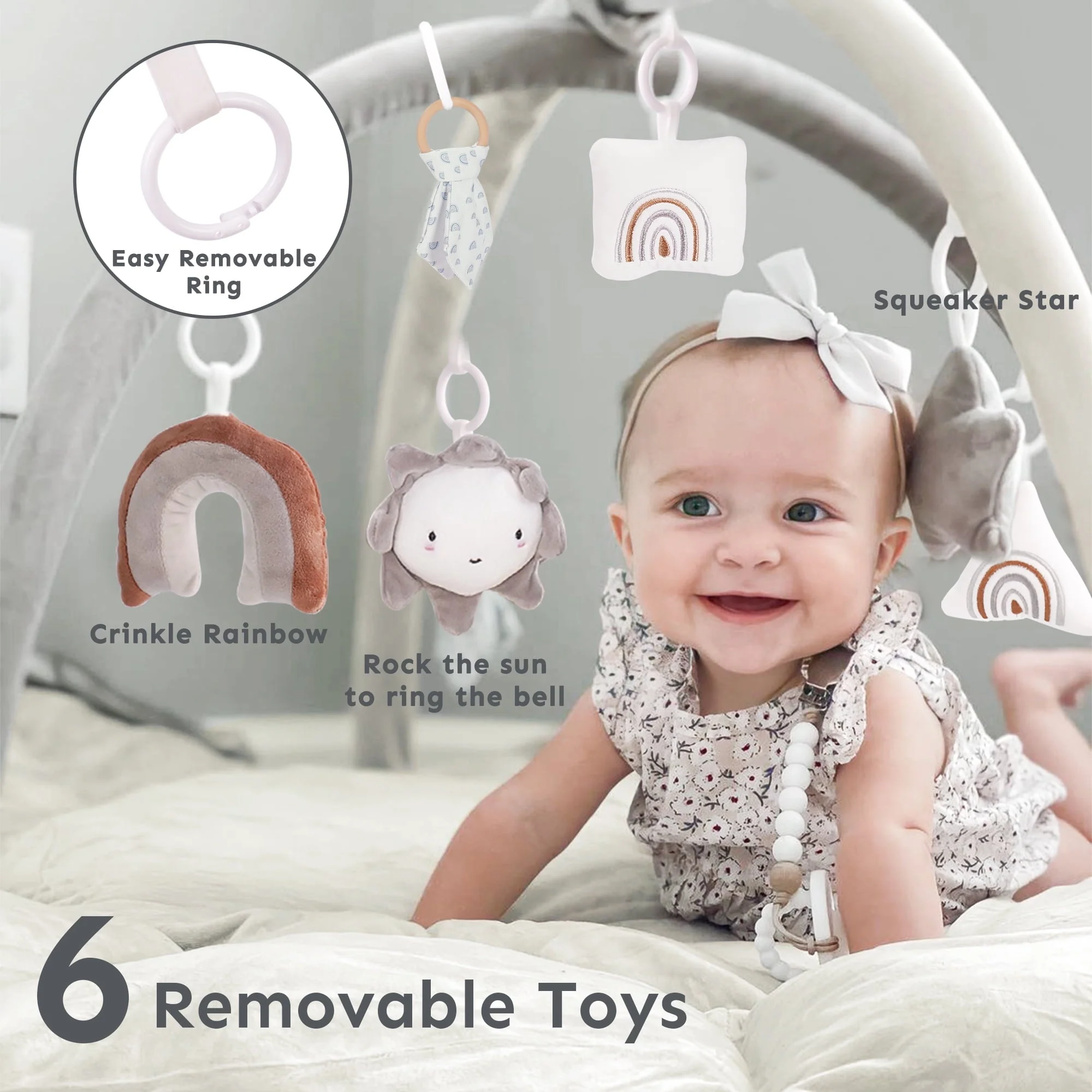 5-in-1 Thick & Plush Play Gym, Convertible Stage-Based Developmental Activity Gym & Play Mat from Baby to Toddler, Ball Pit, Pet Cushion, Balls are not Included - Image 4