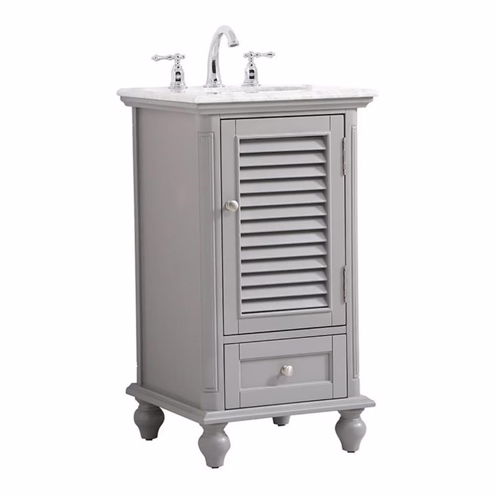 19 in Single Bathroom Vanity in Grey(Antique White)