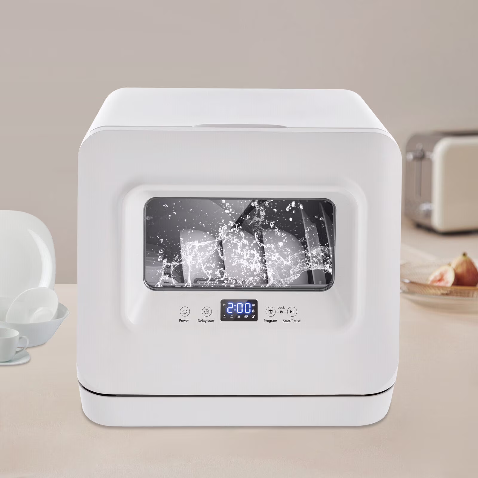 Counter Top Dishwashe, Portable Countertop Dishwashers, Mini Dishwasher 3-in-1 Cups Dishwasher