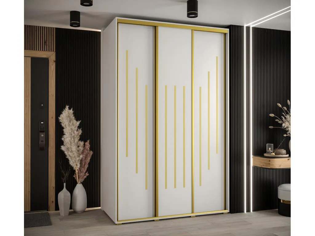 ARMARIO Decoesp 8 DE PUERTAS CORREDERAS 235.2/150/45 3 puertas (Blanco/Blanco/Oro) MOXF63758