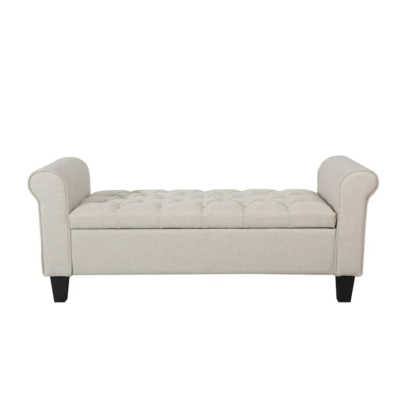 Porthos Home Theon Fabric Button-Tufted Flip-Top Storage Bench