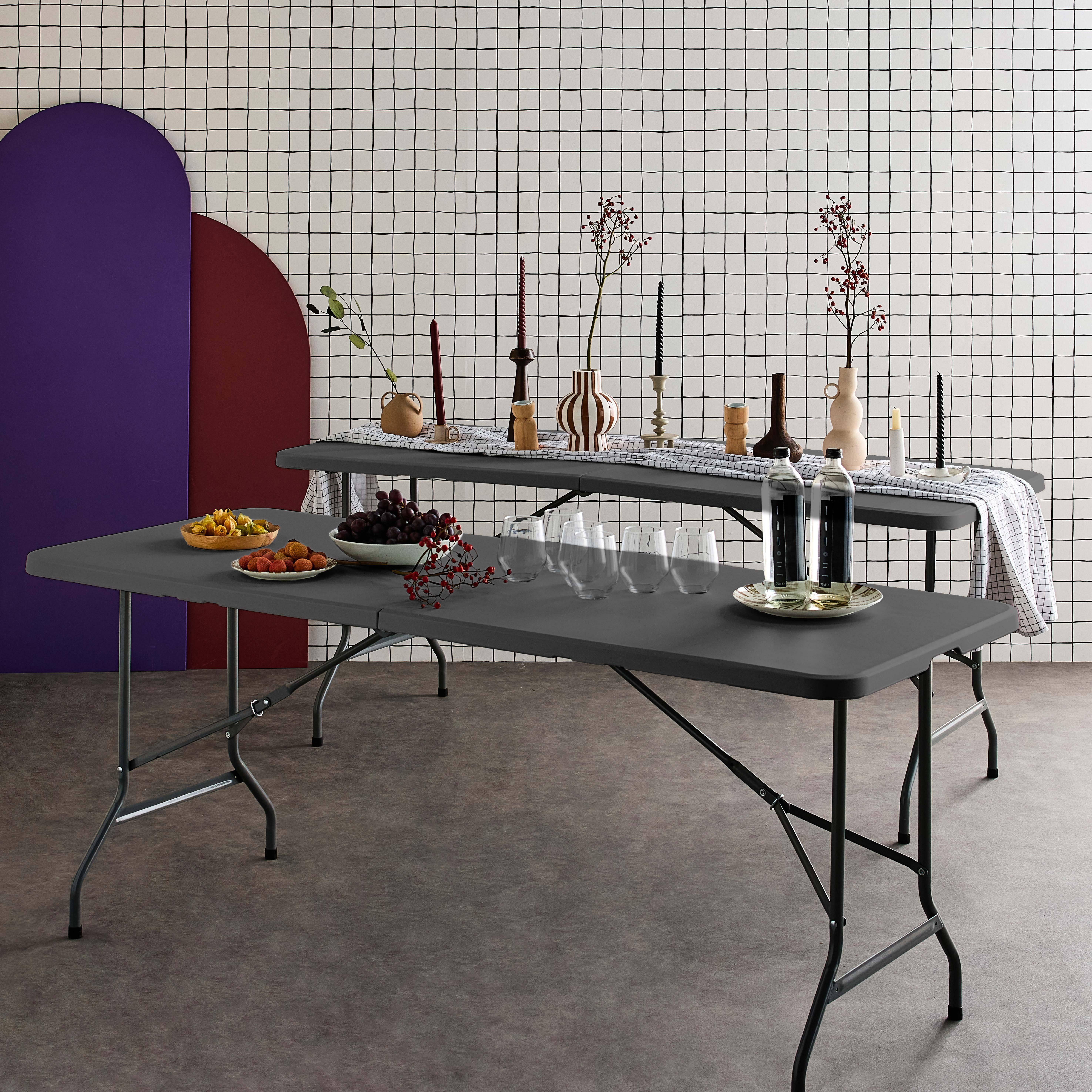 Fiesta 180cm x2 - Mesas plegables portátiles para eventos, set de 2