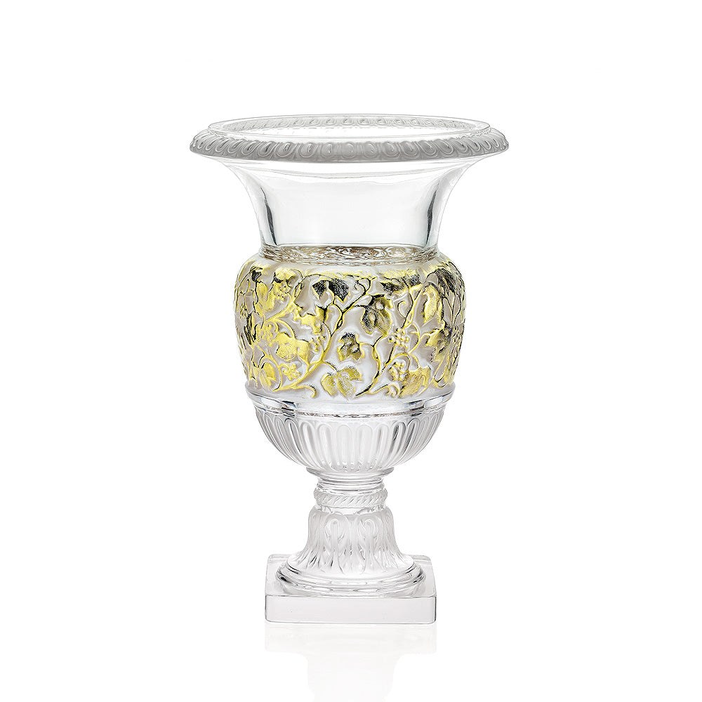 VASE VERSAILLES - CRISTAL INCOLORE, TAMPONNÉ OR