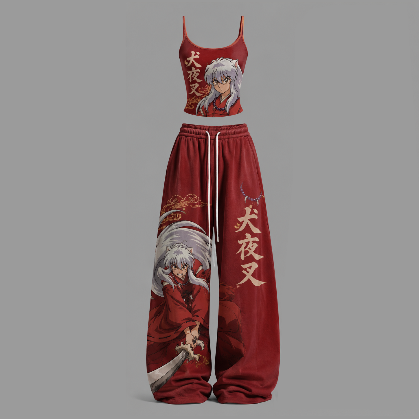 Inuyasha Top & Elasticated Trousers Two-Piece Set