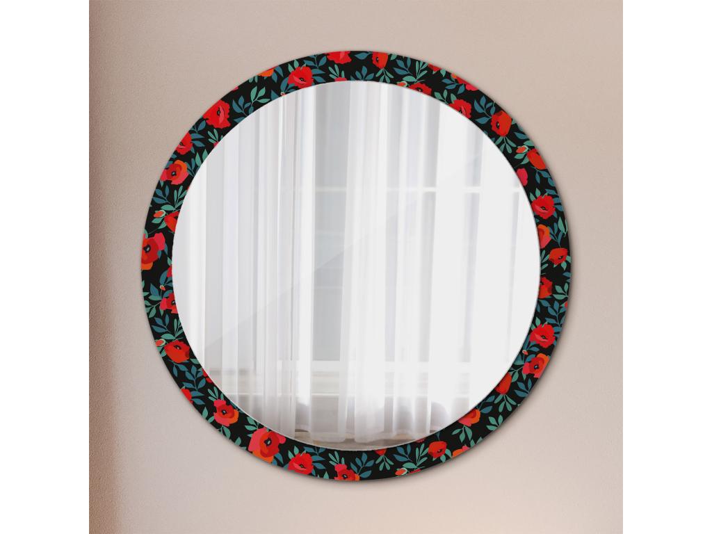 Espejo decorativo redondo - Red Poppy - 100 cm
