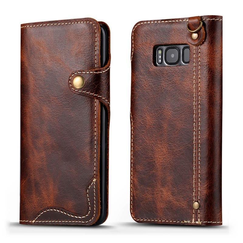 Luxury Business Style Genuine Leather Case for Samsung