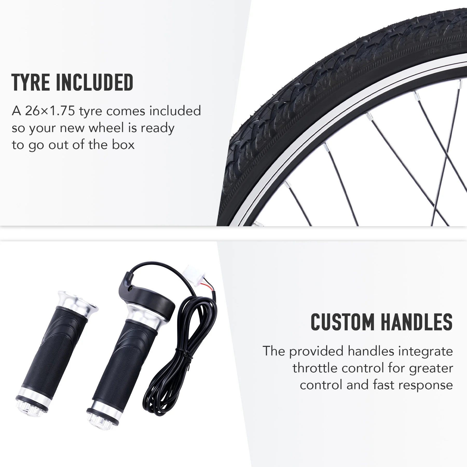 Viribus Electric Bike Conversion Kit 26" Rear Wheel 1000W Hub Motor LCD eBike DIY Set - Image 24