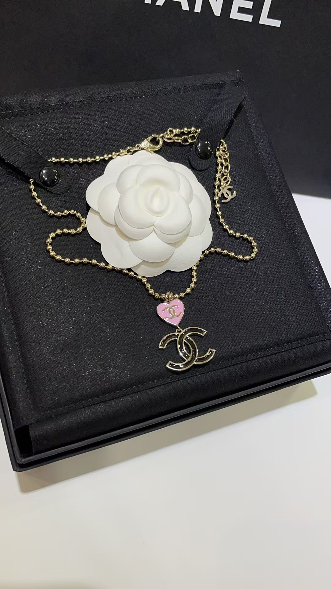 Chanel Diamond Pearl Paved Double C Pendant Pearl Necklace - Original Replica Club