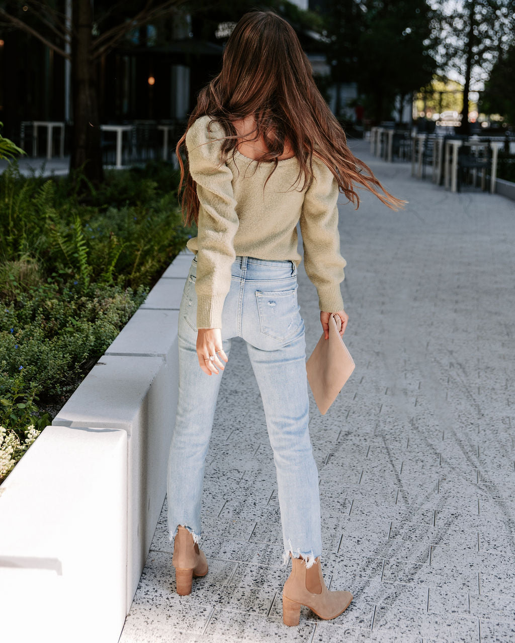 Arianna Knit Puff Sleeve Sweater - Sage - Se7enfashion