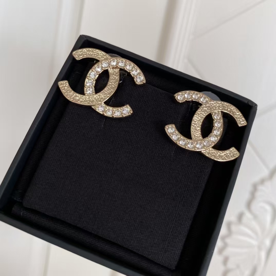 Chanel Single C Paved Diamond Earrings - Original Replica Club